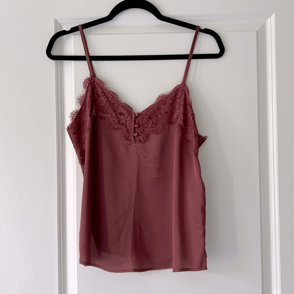 Abercrombie dusty rose lace trim cami